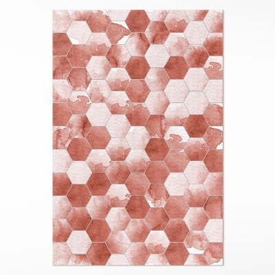 Tapis vinyle Mosaïque élégante d'hexagones à l'aquarelle