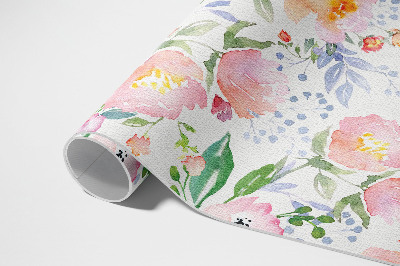 Tapis vinyle Aquarelle fleurs plantes délicates