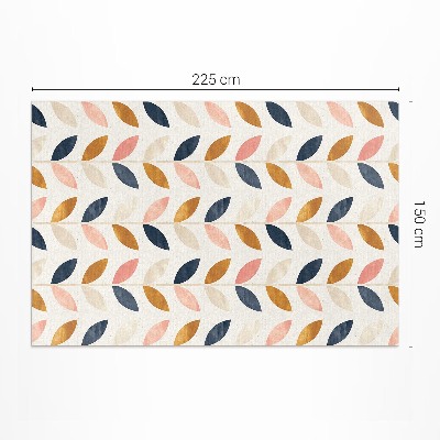 Tapis vinyle rectangulaire Petites feuilles aquarelle style bohème