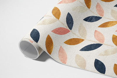 Tapis vinyle rectangulaire Petites feuilles aquarelle style bohème