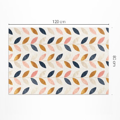 Tapis vinyle rectangulaire Petites feuilles aquarelle style bohème