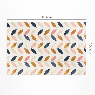 Tapis vinyle rectangulaire Petites feuilles aquarelle style bohème
