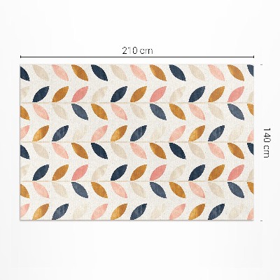 Tapis vinyle rectangulaire Petites feuilles aquarelle style bohème
