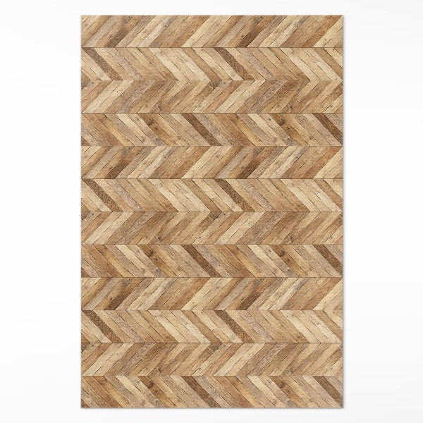Tapis vinyle rectangulaire Parquet à chevrons en bois tendance