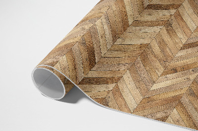 Tapis vinyle rectangulaire Parquet à chevrons en bois tendance