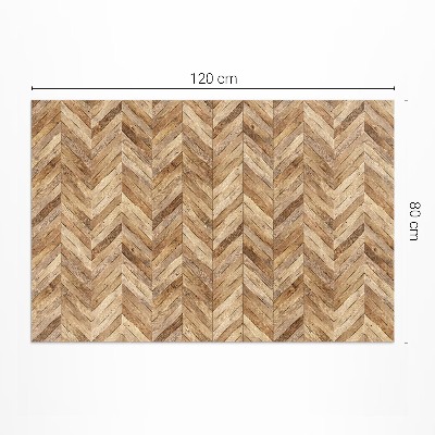 Tapis vinyle rectangulaire Parquet à chevrons en bois tendance