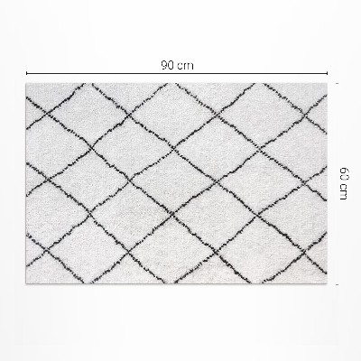 Tapis vinyle Peluche imitation motif lignes noires