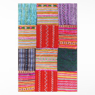 Tapis vinyle rectangulaire Tissages à motifs patchwork turcs