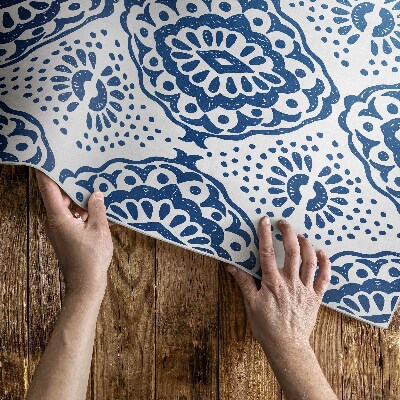 Tapis vinyle Motifs décoratifs bleus