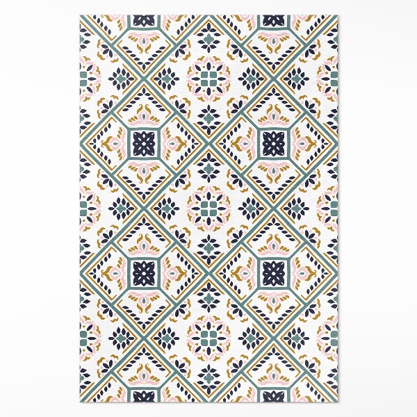 Tapis vinyle rectangulaire Carreaux à motifs géométriques