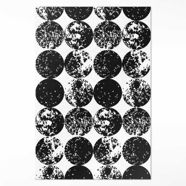 Tapis vinyle Design minimaliste avec des cercles noirs