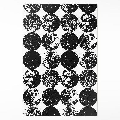 Tapis vinyle Design minimaliste avec des cercles noirs