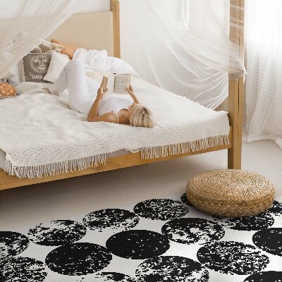 Tapis vinyle Design minimaliste avec des cercles noirs