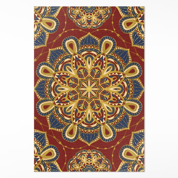 Tapis vinyle rectangulaire Motif oriental mandala richement décoré