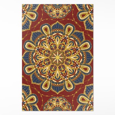 Tapis vinyle rectangulaire Motif oriental mandala richement décoré