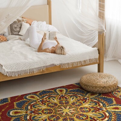 Tapis vinyle rectangulaire Motif oriental mandala richement décoré