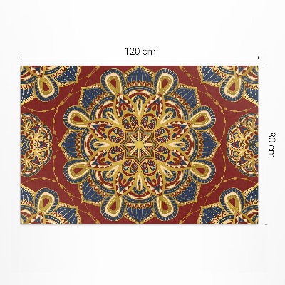 Tapis vinyle rectangulaire Motif oriental mandala richement décoré