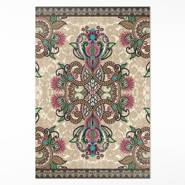 Tapis vinyle rectangulaire Motif floral oriental classique