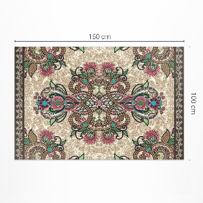 Tapis vinyle rectangulaire Motif floral oriental classique