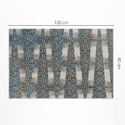 Tapis vinyle rectangulaire ornement et rayures de style vintage