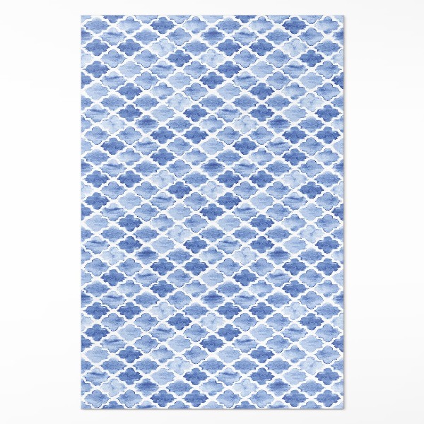 Tapis vinyle rectangulaire Carreaux de mosaïque aquarelle méditerranéens