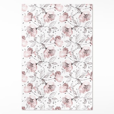Tapis vinyle Belles fleurs et plantes peintes à l'aquarelle