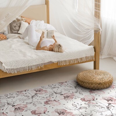 Tapis vinyle Belles fleurs et plantes peintes à l'aquarelle