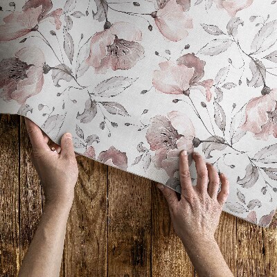 Tapis vinyle Belles fleurs et plantes peintes à l'aquarelle