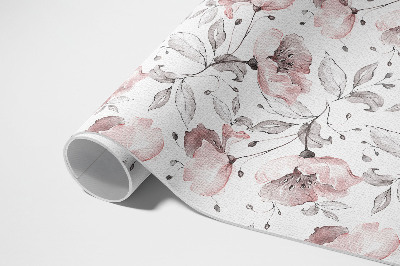 Tapis vinyle Belles fleurs et plantes peintes à l'aquarelle
