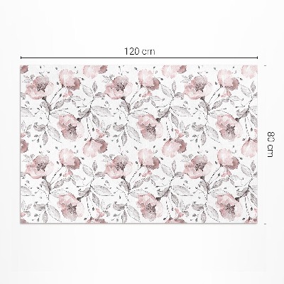 Tapis vinyle Belles fleurs et plantes peintes à l'aquarelle