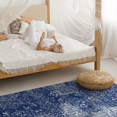 Tapis vinyle rectangulaire Carreaux imitation tissu chaotique