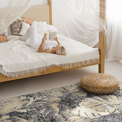 Tapis vinyle Motif de feuille de Monstera avec texture usée