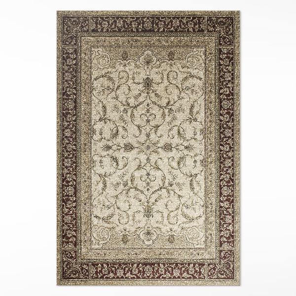 Tapis vinyle Lierre décoratif beige classique
