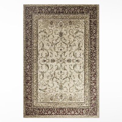 Tapis vinyle Lierre décoratif beige classique
