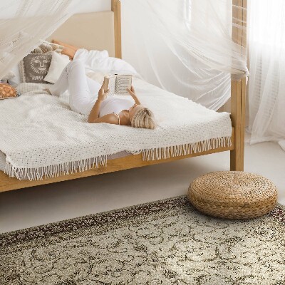 Tapis vinyle Lierre décoratif beige classique