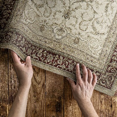 Tapis vinyle Lierre décoratif beige classique