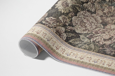 Tapis vinyle rectangulaire Fleurs à l'ancienne, tissu imitation