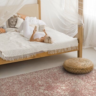 Tapis vinyle rectangulaire Motif floral vintage vieilli rose poudré