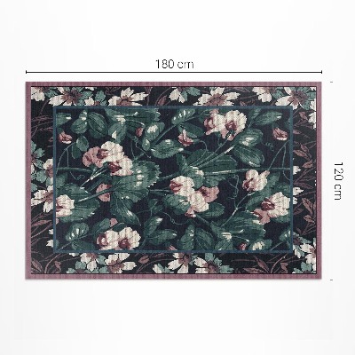 Tapis vinyle rectangulaire Motif floral Albert Racinet