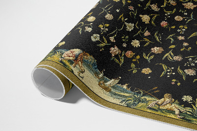Tapis vinyle rectangulaire Flore dispersée petites fleurs vintage