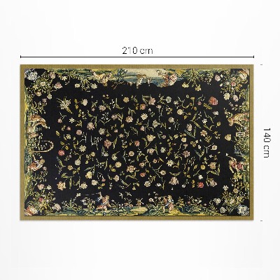 Tapis vinyle rectangulaire Flore dispersée petites fleurs vintage