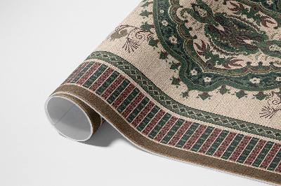 Tapis vinyle rectangulaire Vert géométrique coloré