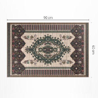 Tapis vinyle rectangulaire Vert géométrique coloré