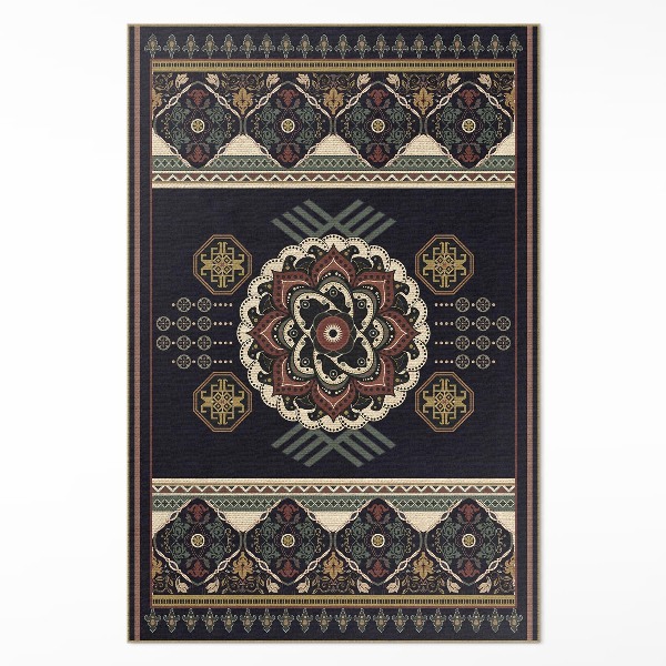 Tapis vinyle Noir décoratif coloré