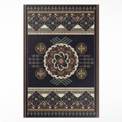 Tapis vinyle Noir décoratif coloré