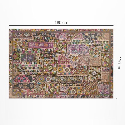 Tapis vinyle rectangulaire Motif patchwork ethnique rétro