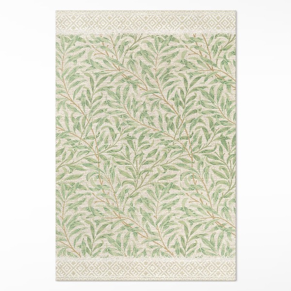 Tapis vinyle rectangulaire Illustration de feuille vintage de William Morris