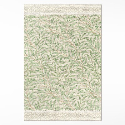 Tapis vinyle rectangulaire Illustration de feuille vintage de William Morris
