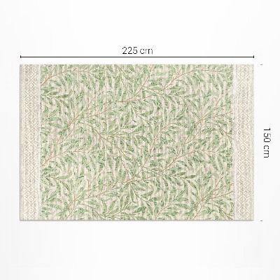 Tapis vinyle rectangulaire Illustration de feuille vintage de William Morris