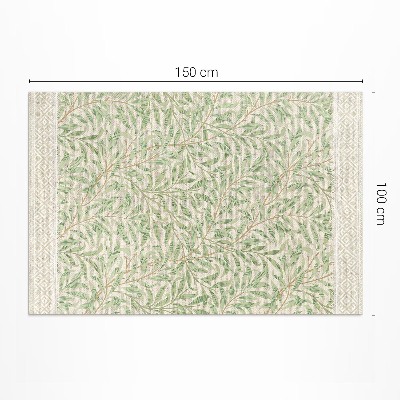 Tapis vinyle rectangulaire Illustration de feuille vintage de William Morris